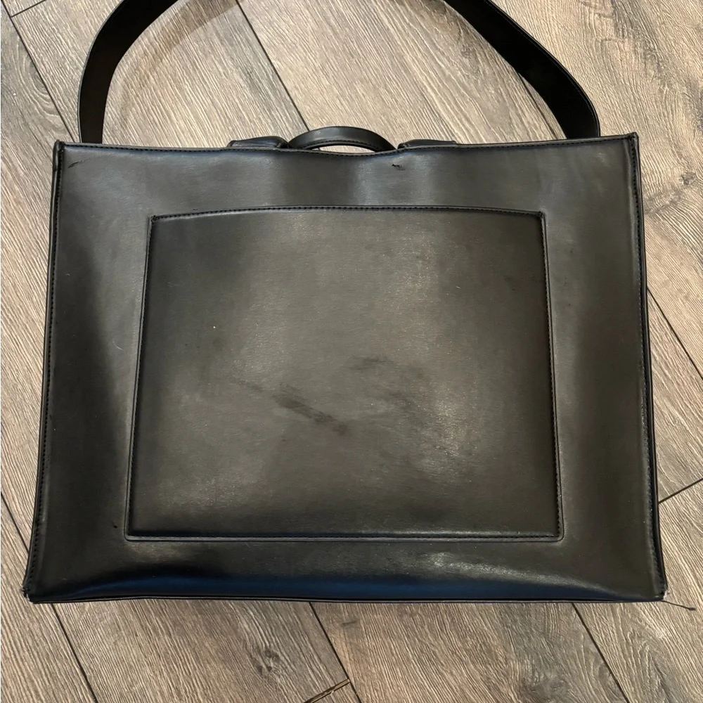 Dagne Dover Black Leather Tote